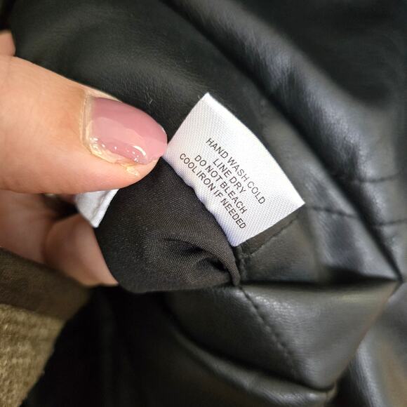 Evereve Georgetown Coat Faux Leather Long Quilted Reversible Plaid Jacket XS - Picture 16 of 16